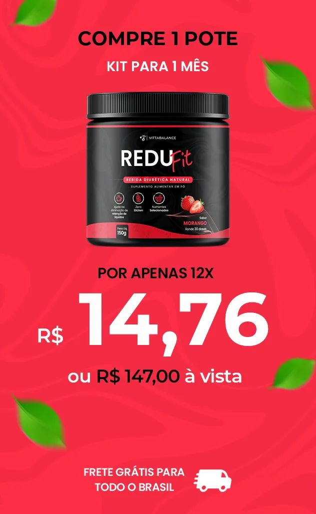 Kit com 1 frasco de Redufit, ideal para quem deseja iniciar o tratamento para emagrecimento saudável